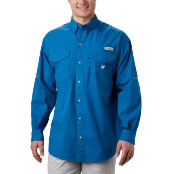 Columbia PFG Bonehead Long Sleeve Big, Camisa Azules Para Hombre | 190768-DMS